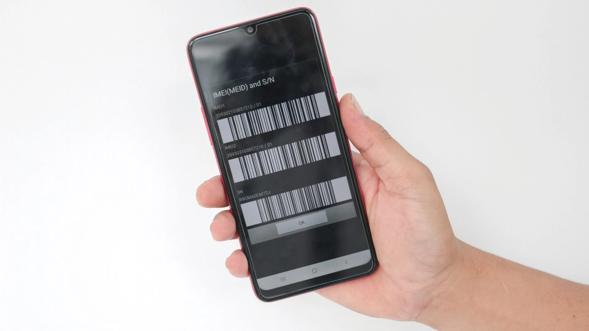 IMEI number on phone