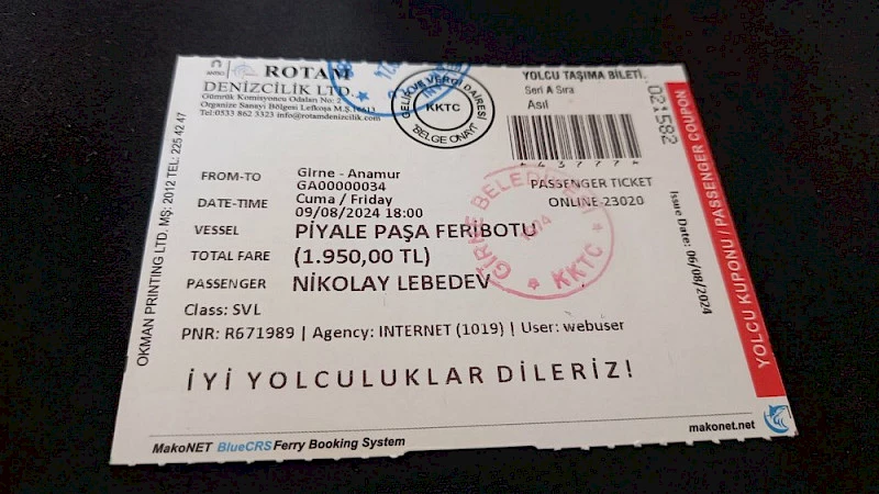 Ferry Girne Anamur ticket