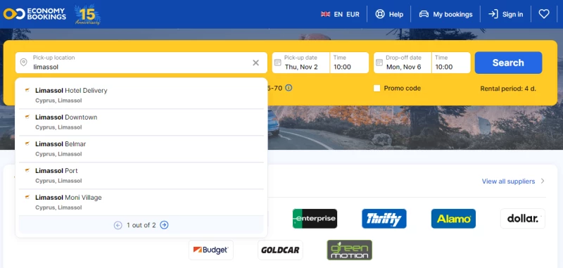 Аренда авто Лимассол economy bookings