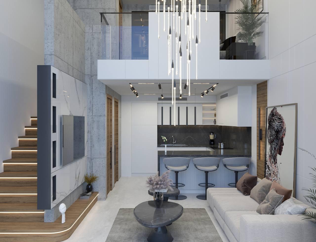 Loft 2+1 na pierwszej linii brzegowej | Casa Del Mare, Esentepe